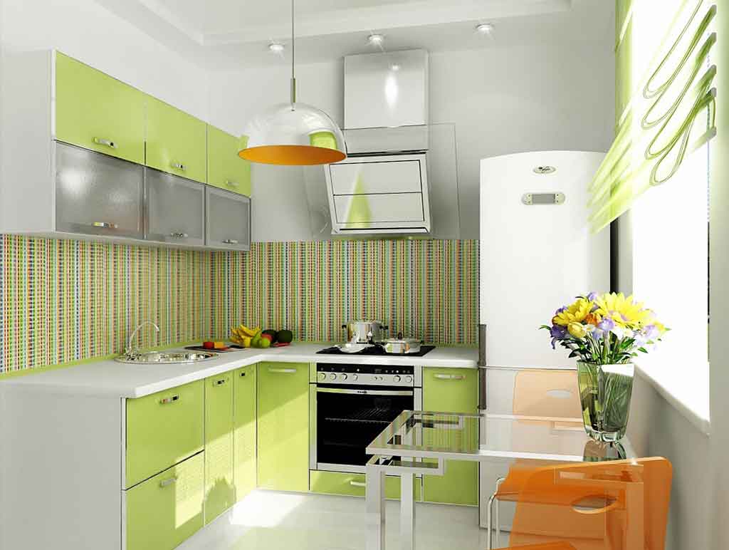 светло-зеленая кухня
