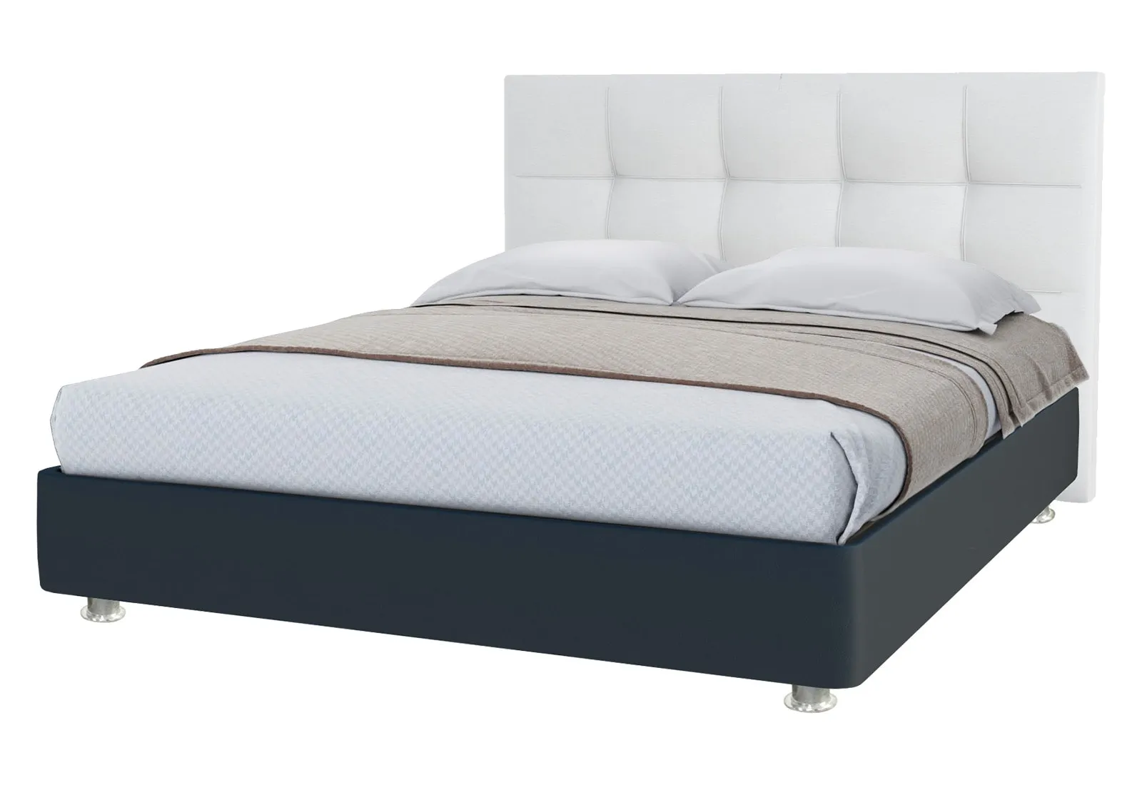 двуспальная кровать бело-зеленая 