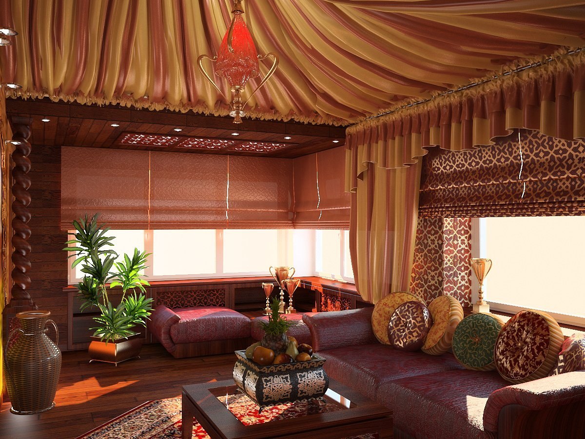 декор потолка тканями декор потолка