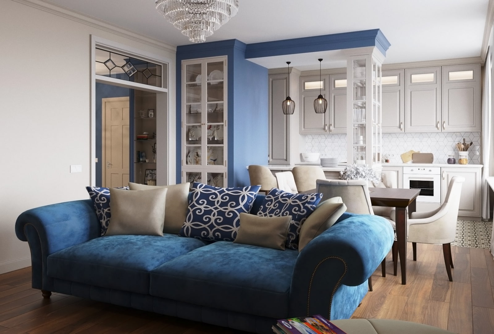 Синий диван в интерьере – советы и обзоры от специалистов