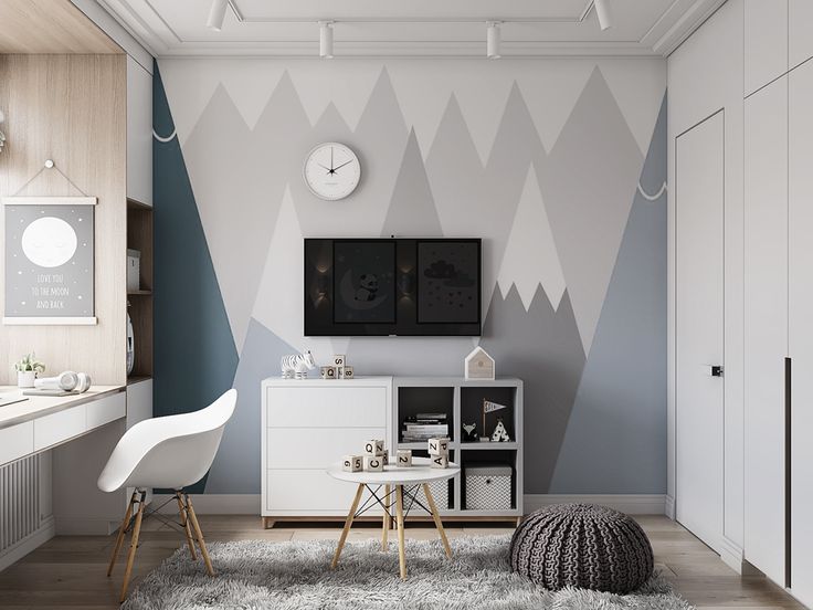 Белая минимализм комната для ребенка