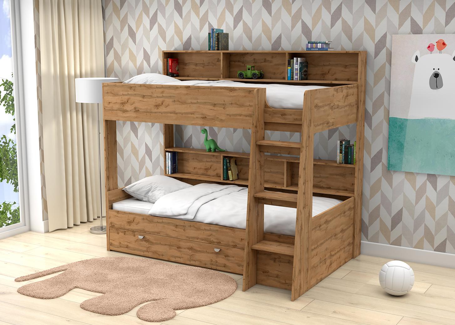 деревянная двухъярусная кровать