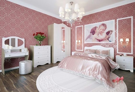 Спальня в стиле прованс в розовых оттенках