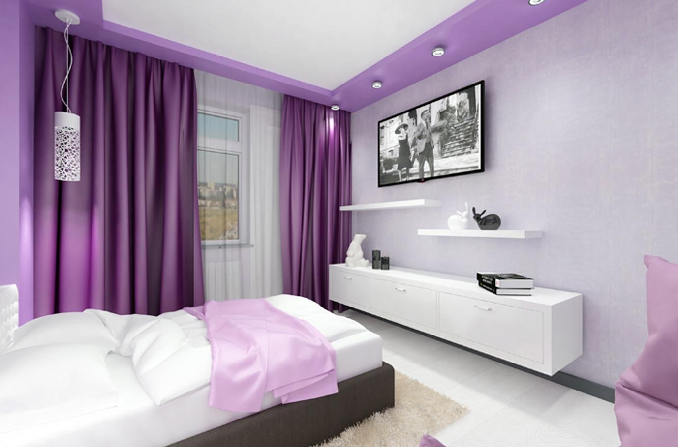 Дизайн спальни в ярких цветах