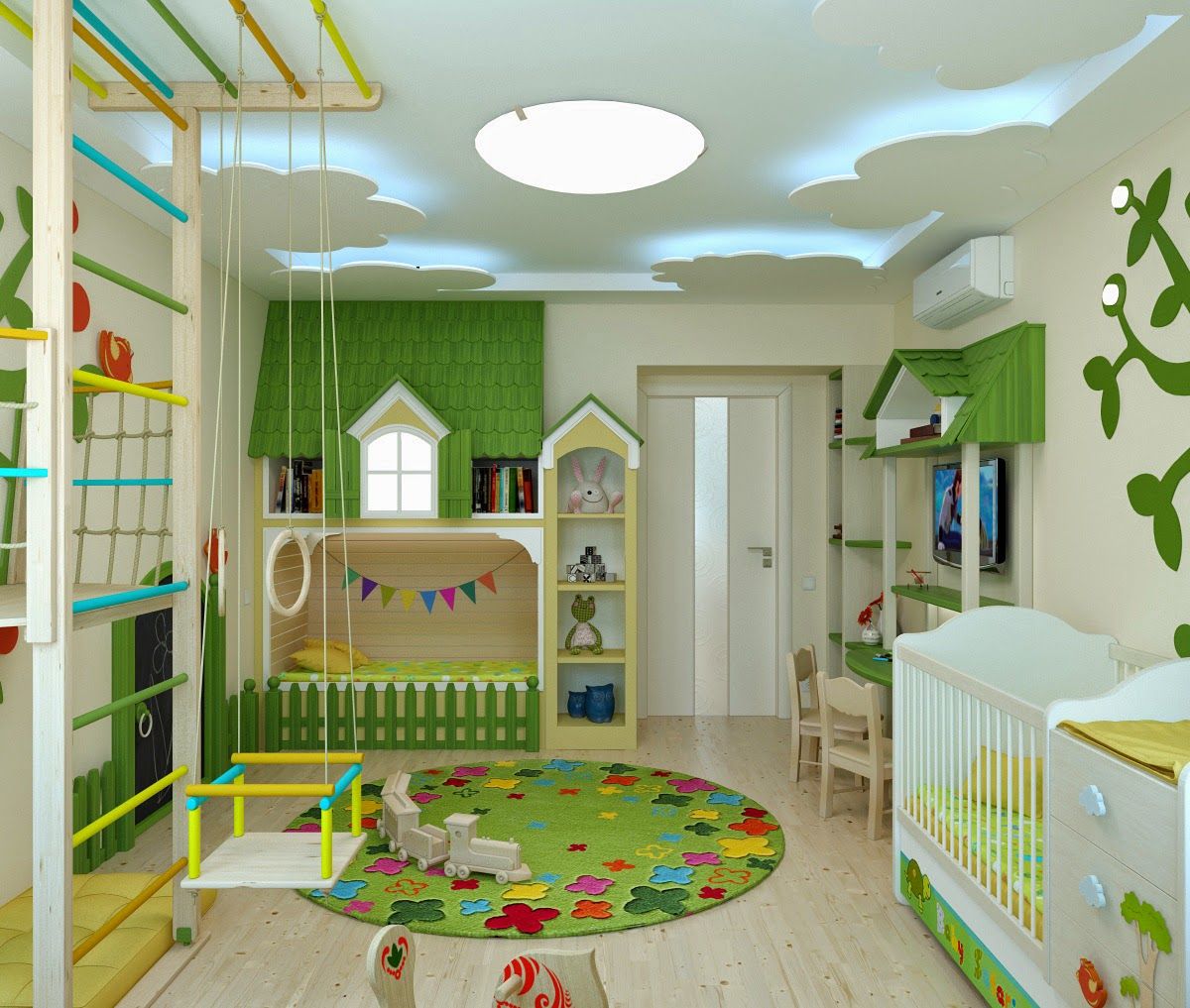 Зеленая детская игровая комната
