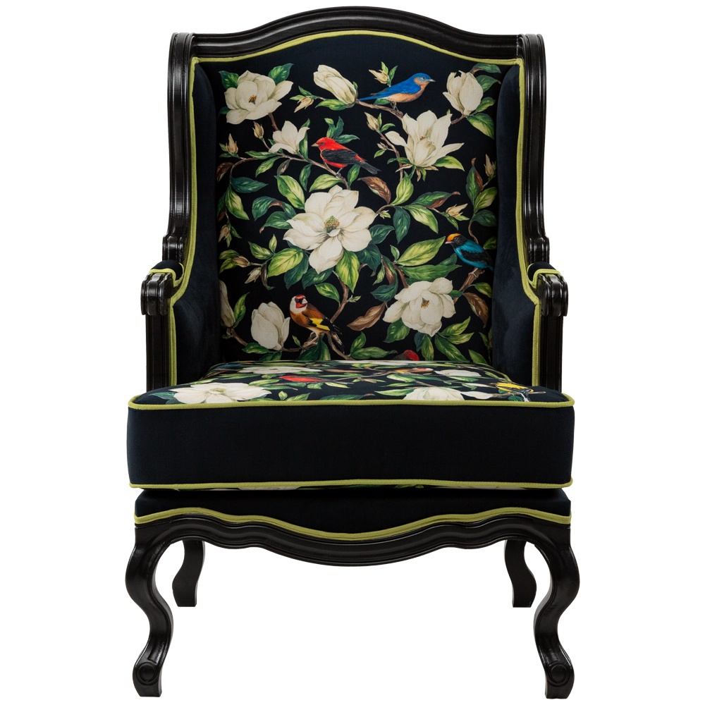 Кресло цветущая аристократка черный 64x106x66
