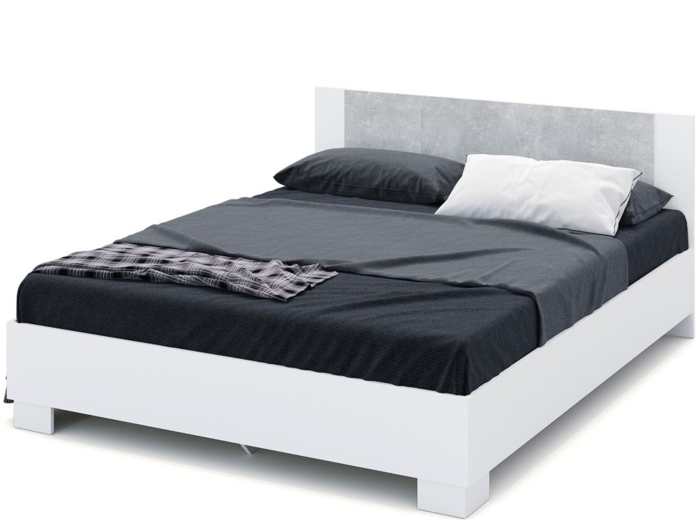 Кровать аврора 140 200 империал белый 146x85x206 см.