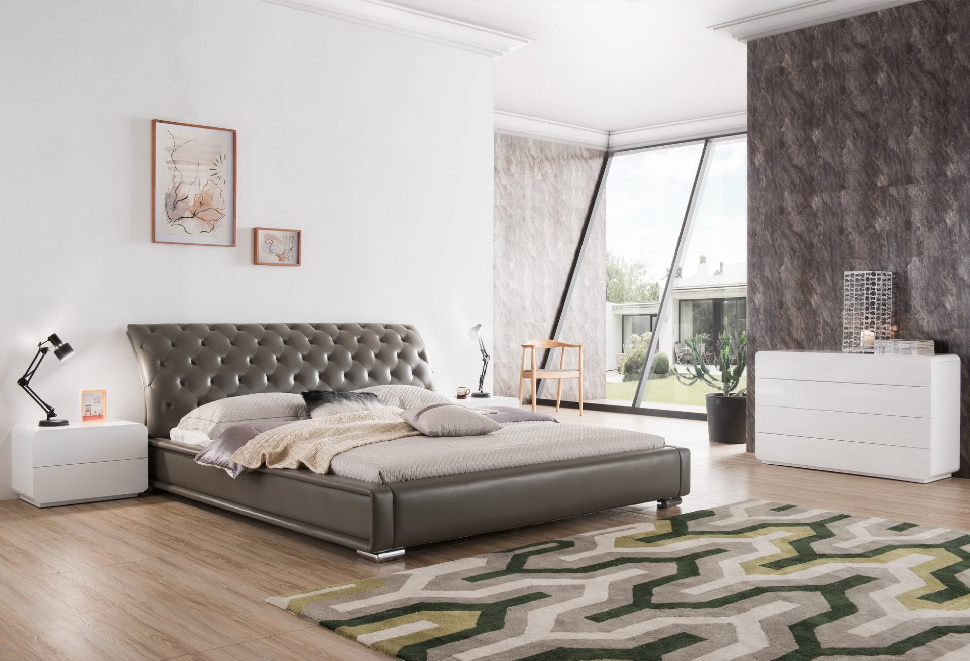 Кровать europe style серый 183.0x95.0x243.0 см.