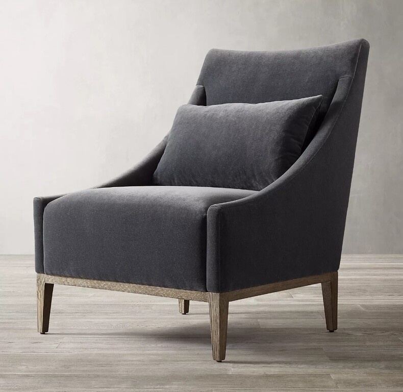 Кресло thibault idealbeds серый 74x90x82 см.
