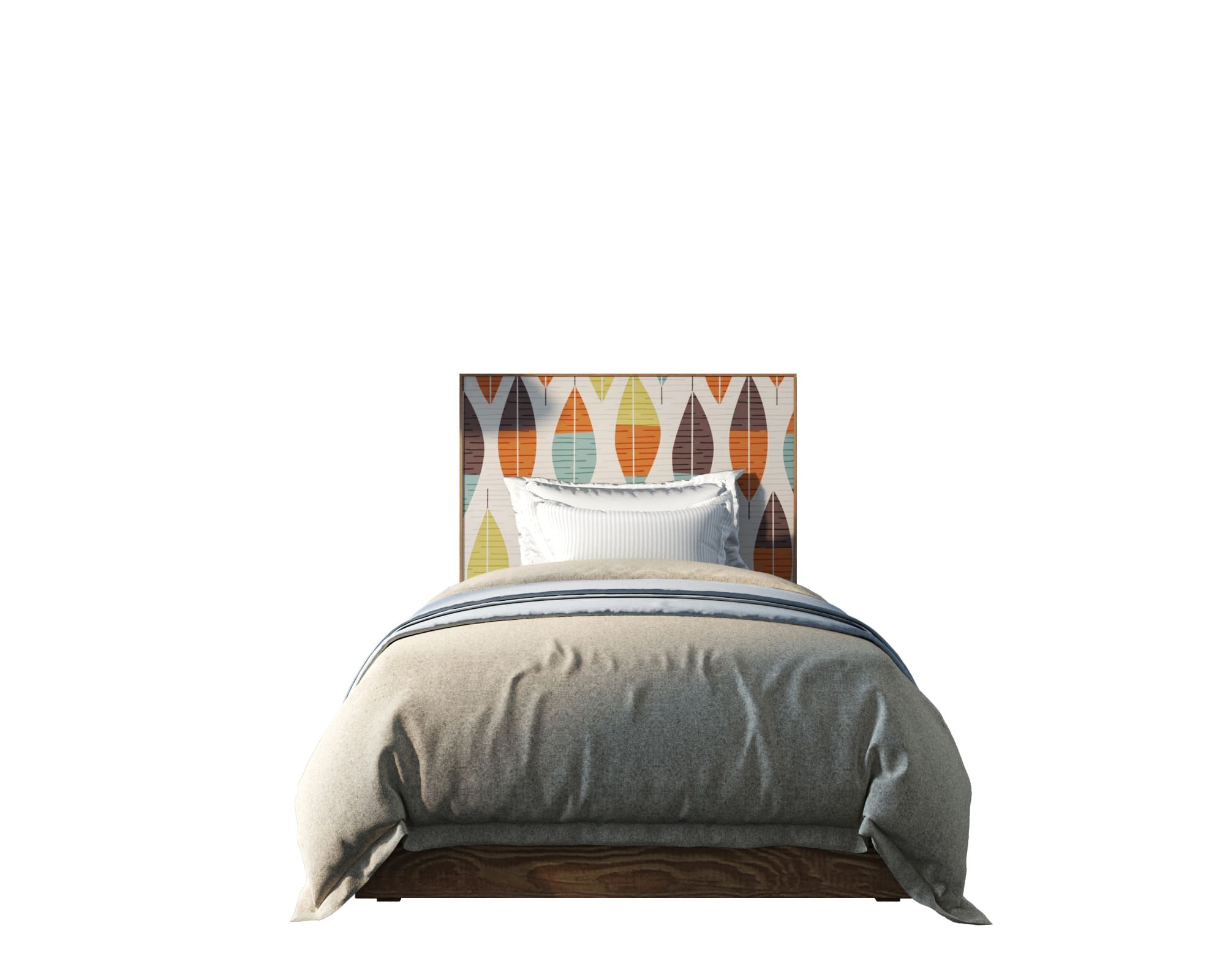 Кровать berber 48 120х200 etg-home оранжевый 120x140x200 см.