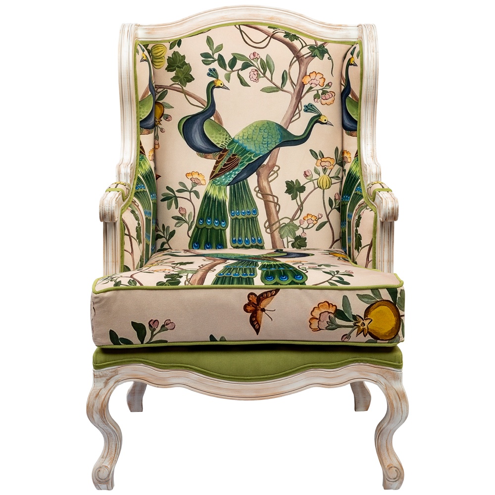 Кресло индокитайский зеленый павлин object desire зеленый 64x106 см.