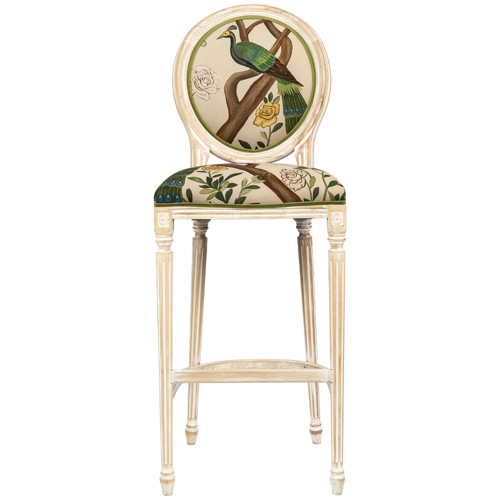 Барный стул индокитайский зеленый павлин object desire зеленый 46x126x46 см.