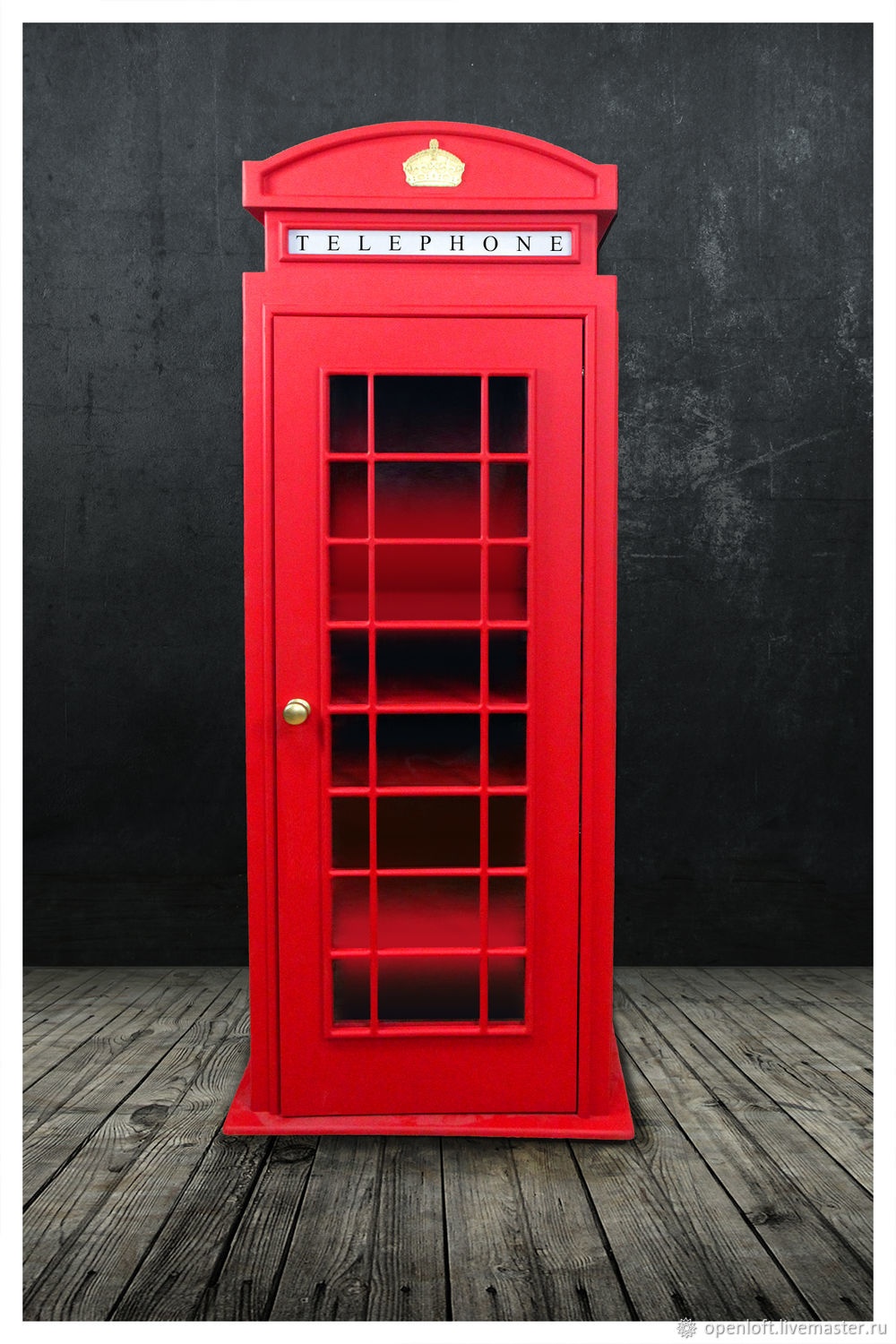 Шкаф телефонная будка в английском стиле starbarrel красный