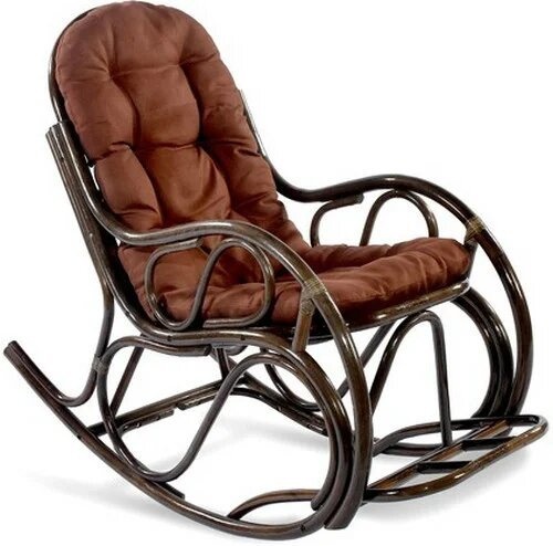 Кресло-качалка с подножкой promo bigarden коричневый 58x128x99 см.