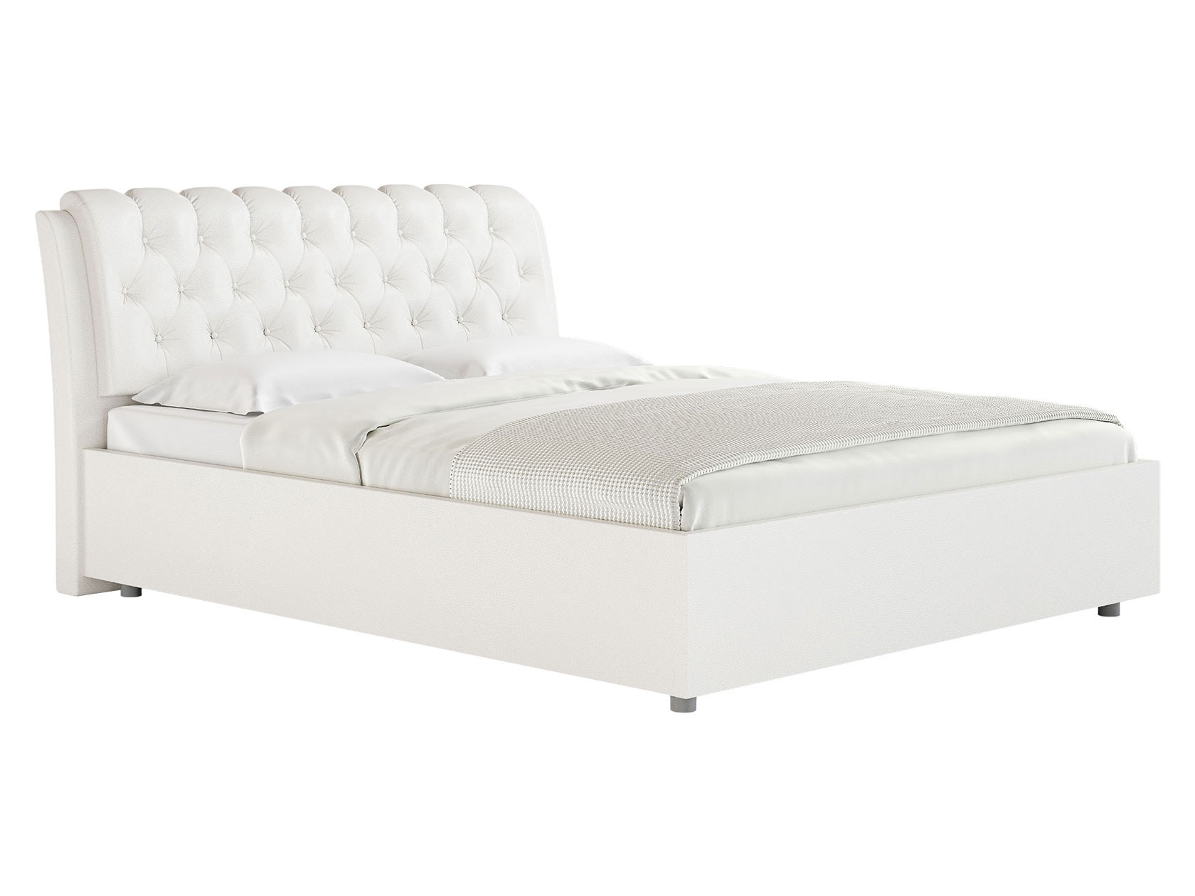 Двуспальная кровать оливия белый, экокожа, 180х200 см, без подъемного механизма preview 1
