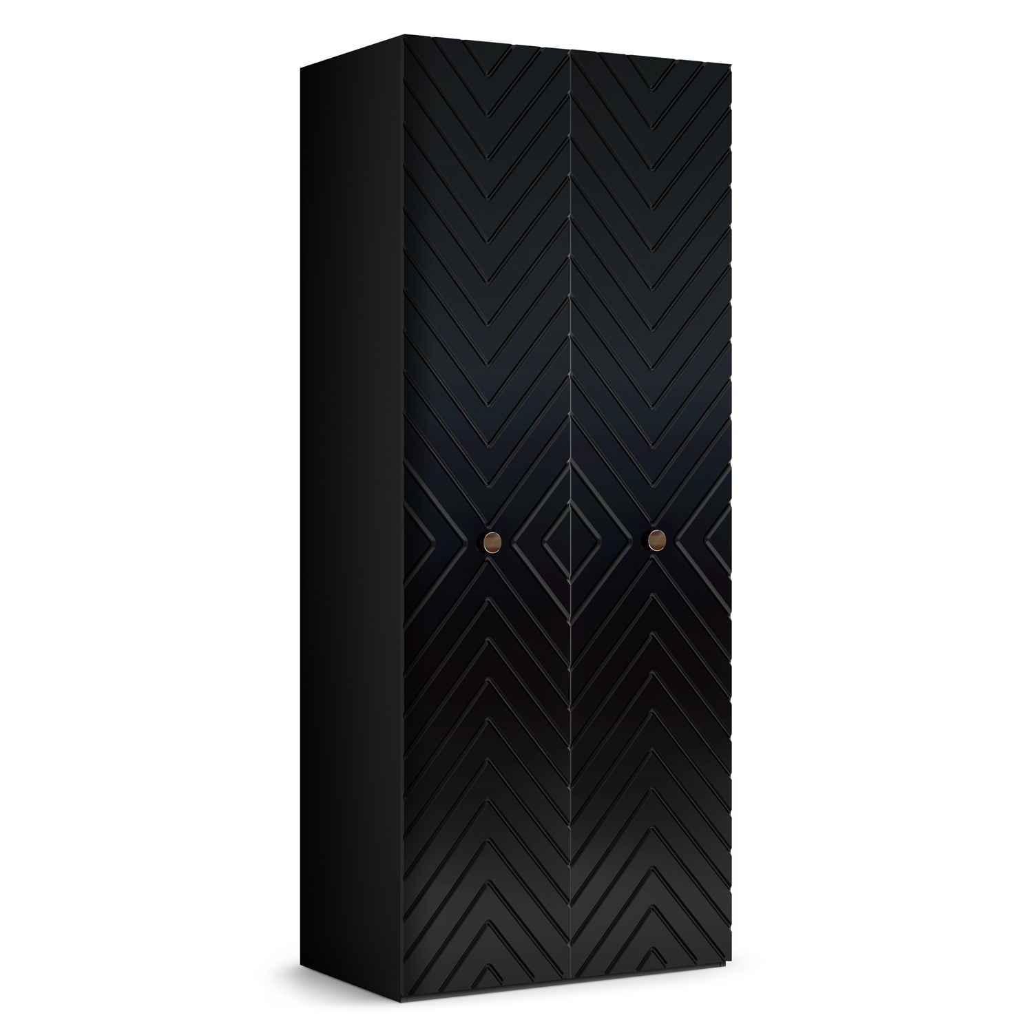 Шкаф 900 марсель с глухими фасадами мдф в пленке пвх глянец с фрезеровкой, черный, глянец черный
