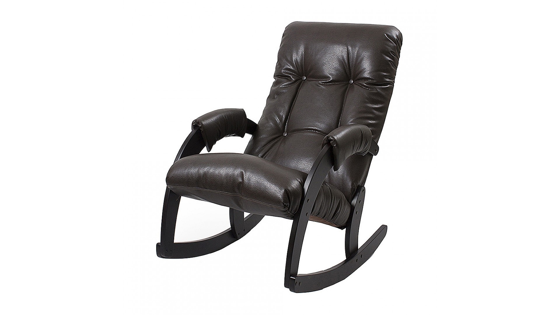 Кресло-качалка мебельторг сара 67 каркас венге сиденье экокожа темно-коричневый preview 1