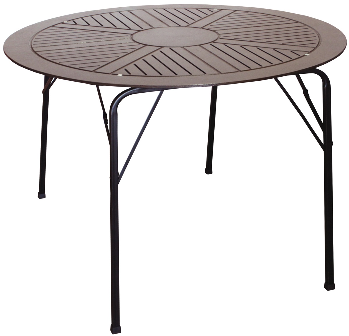 Стол складной к набору мебельторг толедо арт.ка6266 круглый каркас черный столешница коричневая preview 1