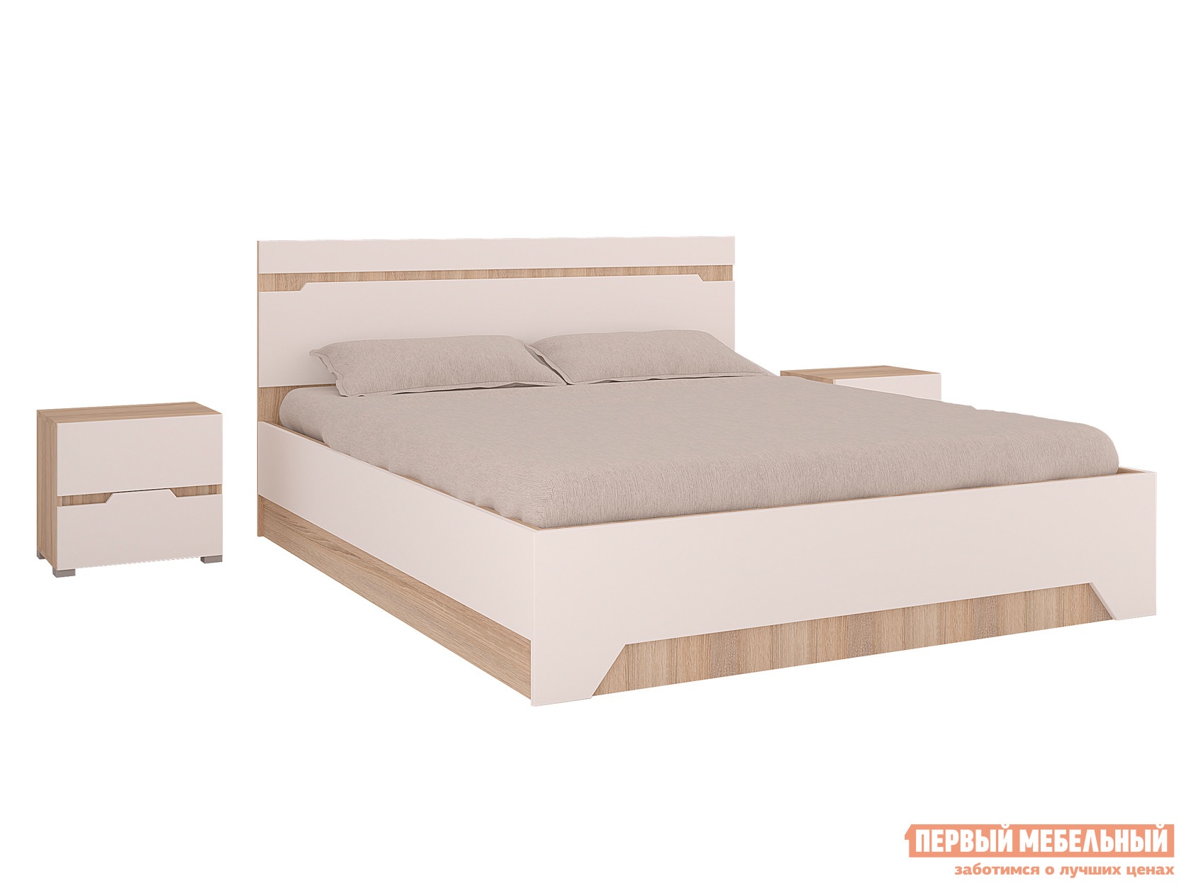 Двуспальная кровать спальня анталия дуб сонома белый софт, с подъемным механизмом preview 1