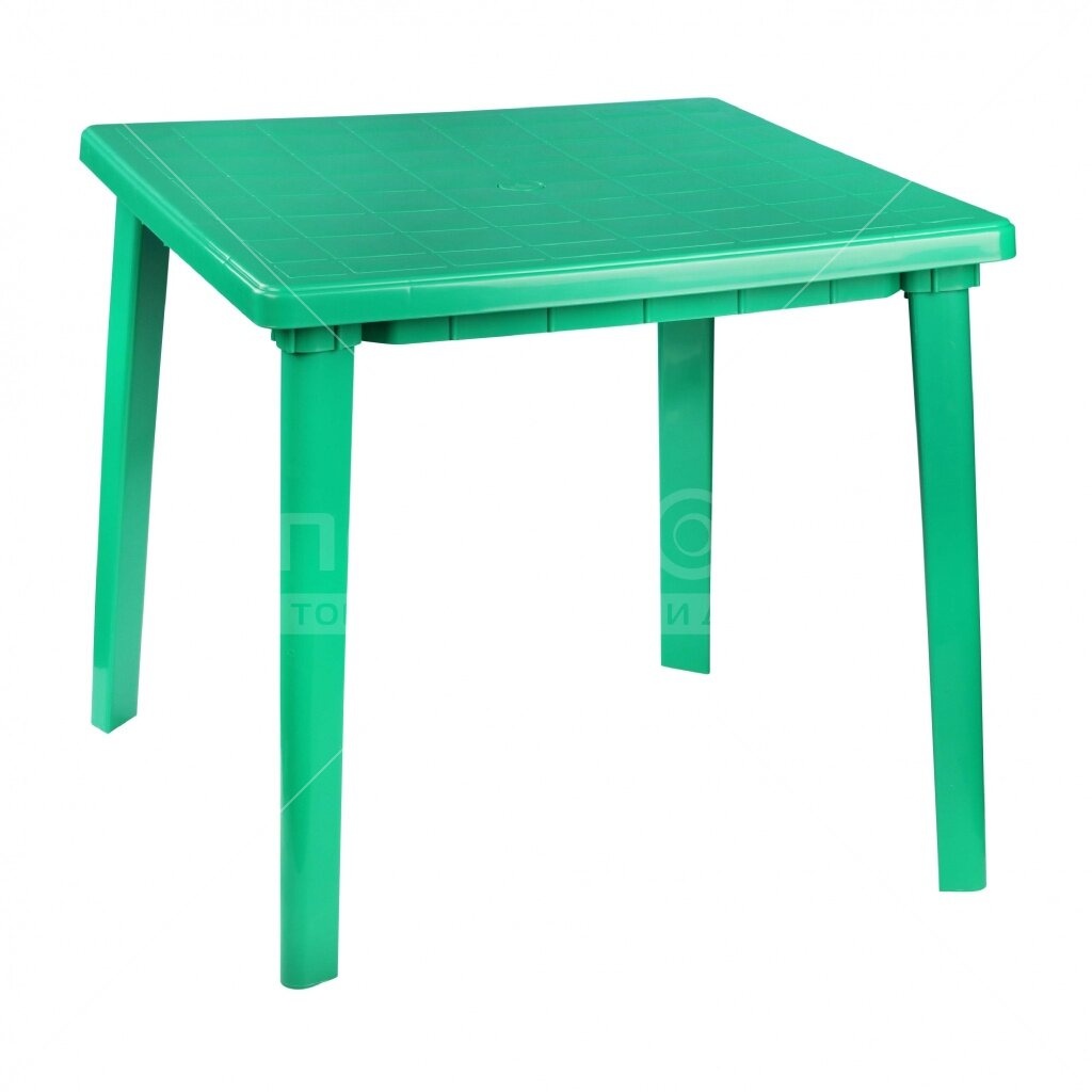 Стол пластик, квадратный, 80х80х74 см, пластиковая столешница, зеленый, альтернатива, м2596