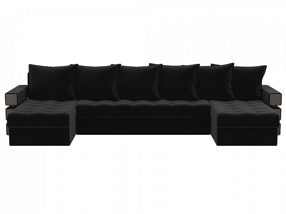 П-образный диван венеция микровельвет черный preview 1