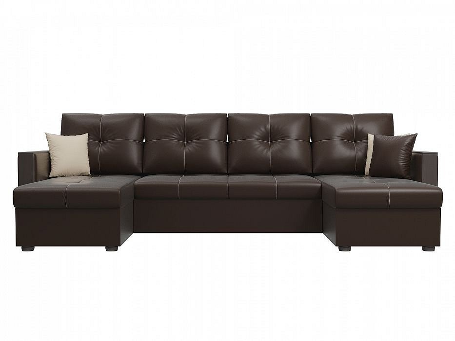 П-образный диван валенсия экокожа коричневый preview 1