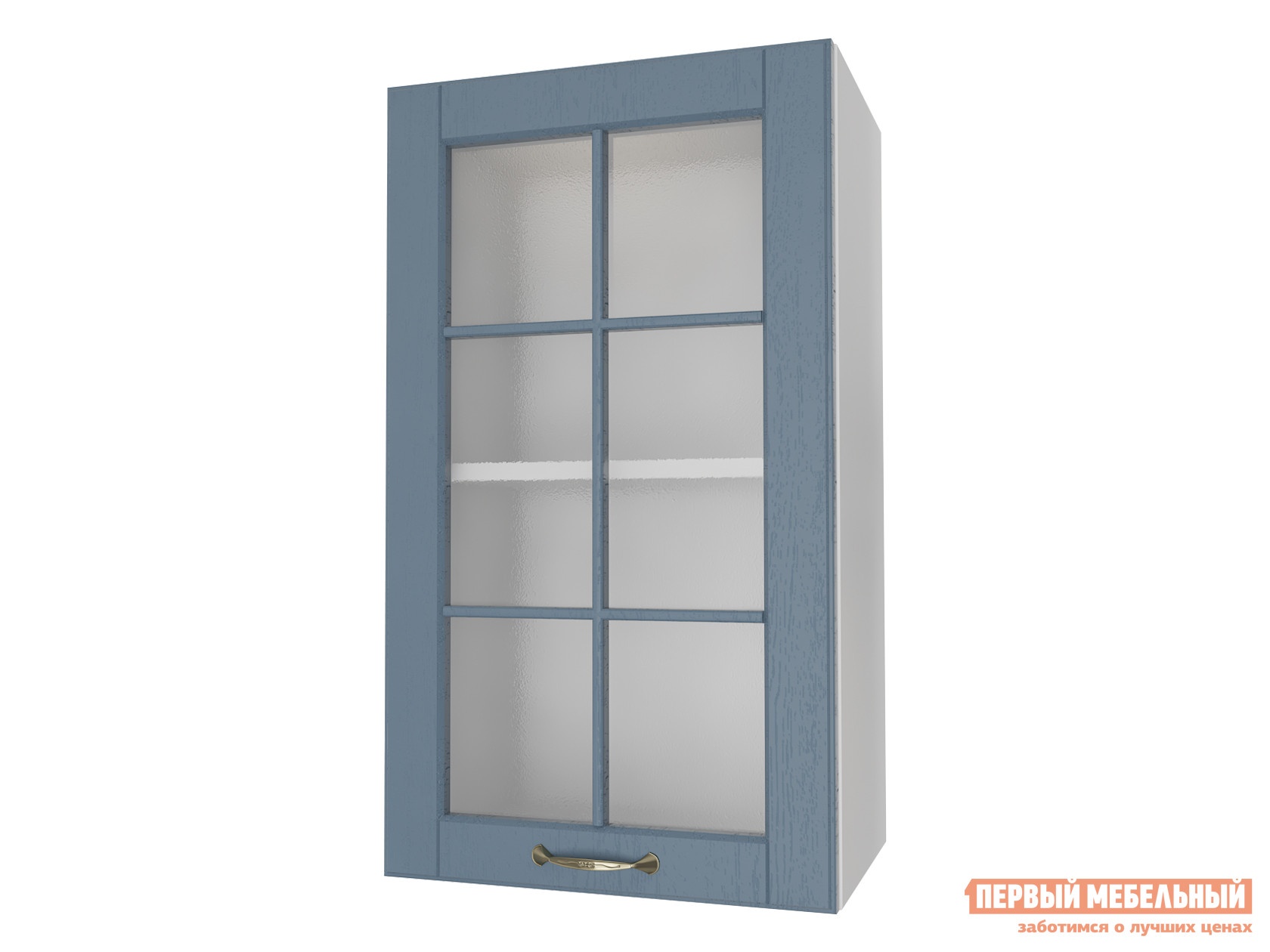 Кухонный модуль шкаф 1 дверь со стеклом 40 см палермо деним preview 1