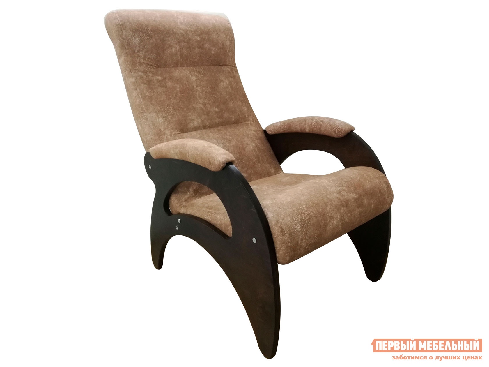 Кресло мария серо-коричневый, рогожка темный орех preview 1
