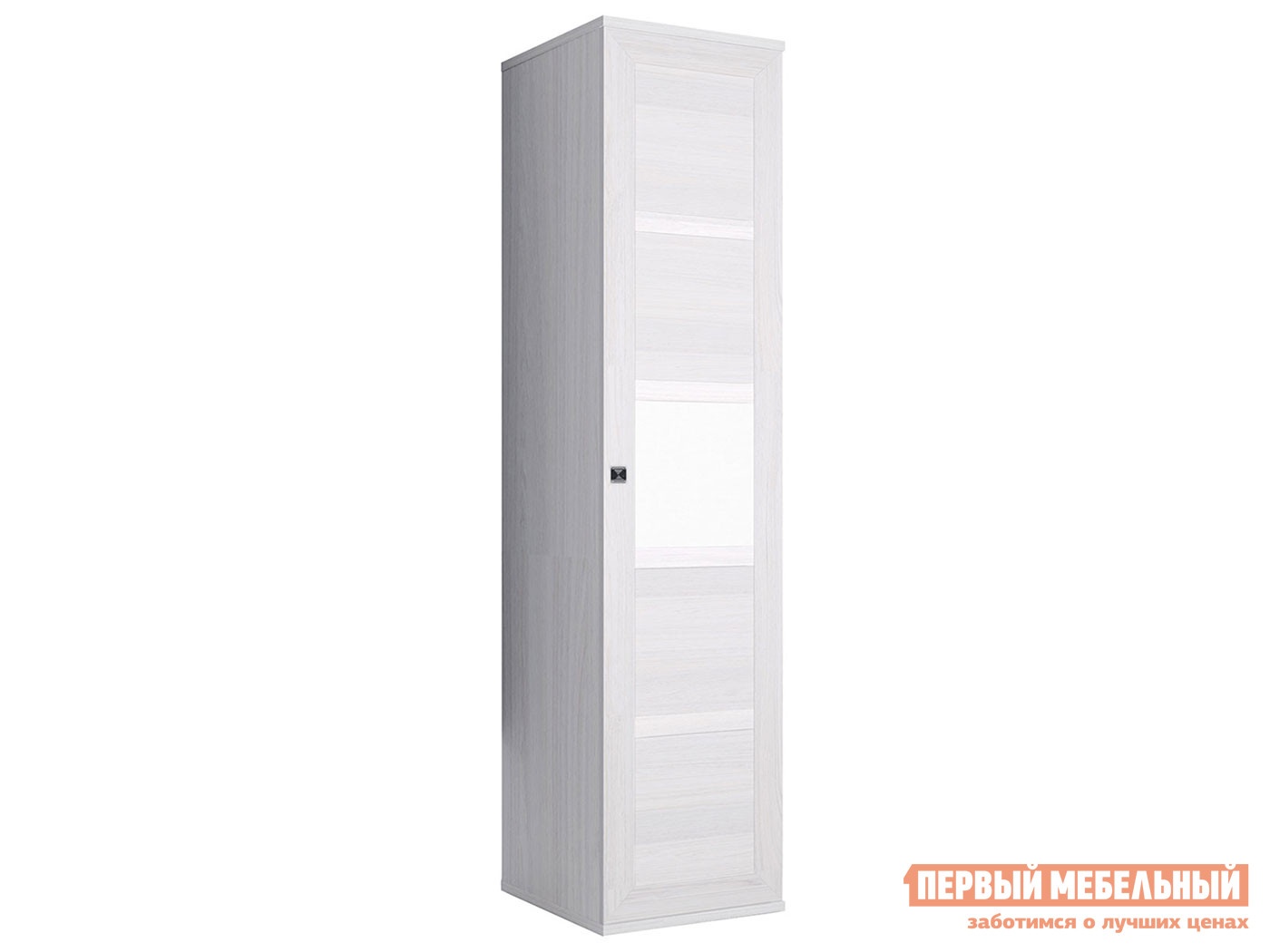 Распашной шкаф шкаф-пенал парма нео ясень анкор светлый экокожа белая, с глухим фасадом preview 1