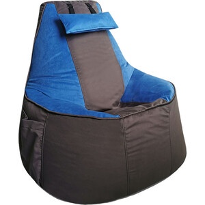 Бескаркасное игровое кресло mypuff геймер серо-голубое мебельный велюр g 472 538 preview 1