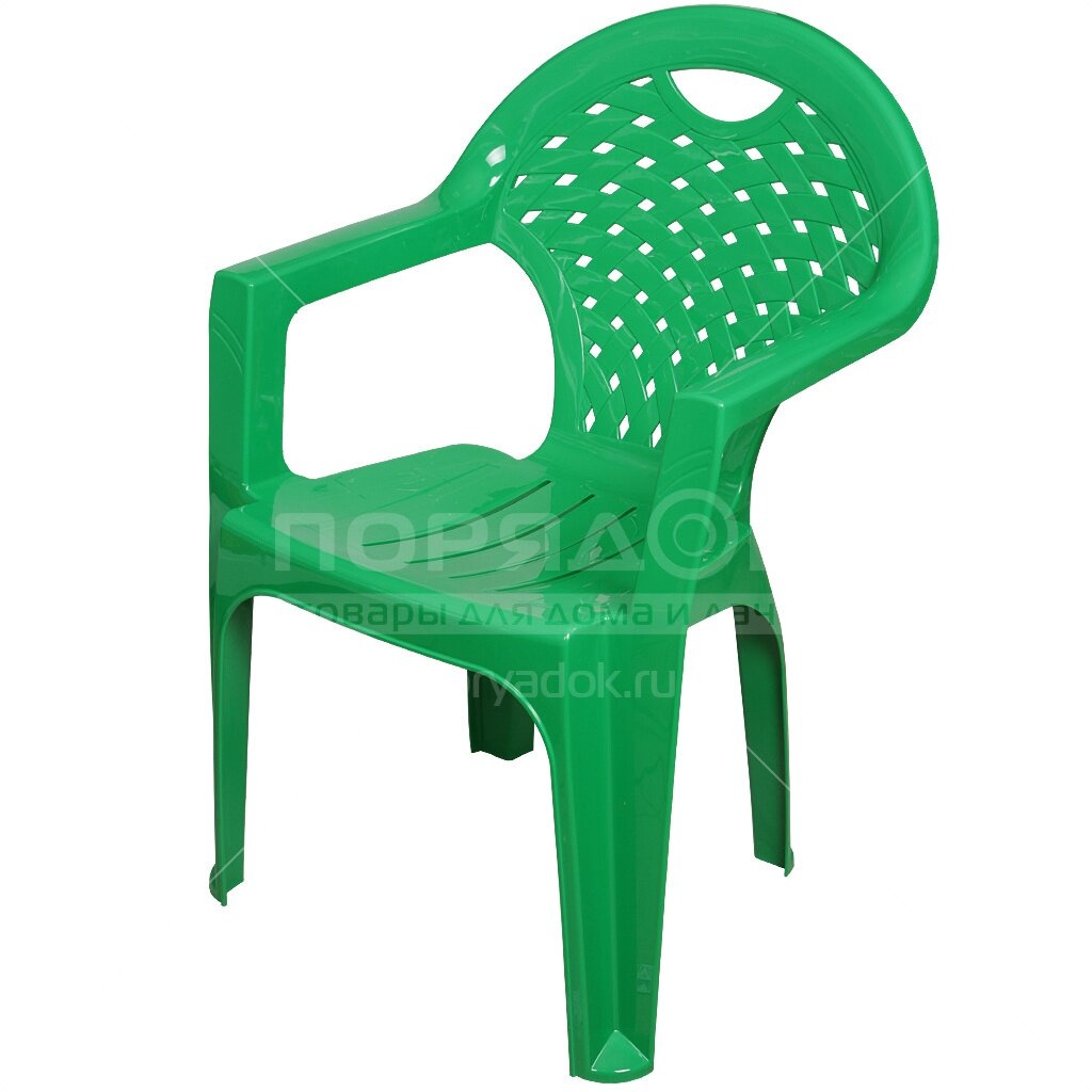 Кресло пластиковое 58.5х54х80 см, зеленое, альтернатива